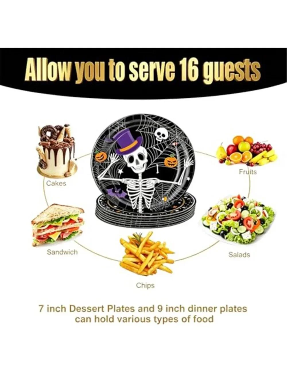 150PCS Serve 16 Halloween Plates and Napkins Halloween Party Decorations
